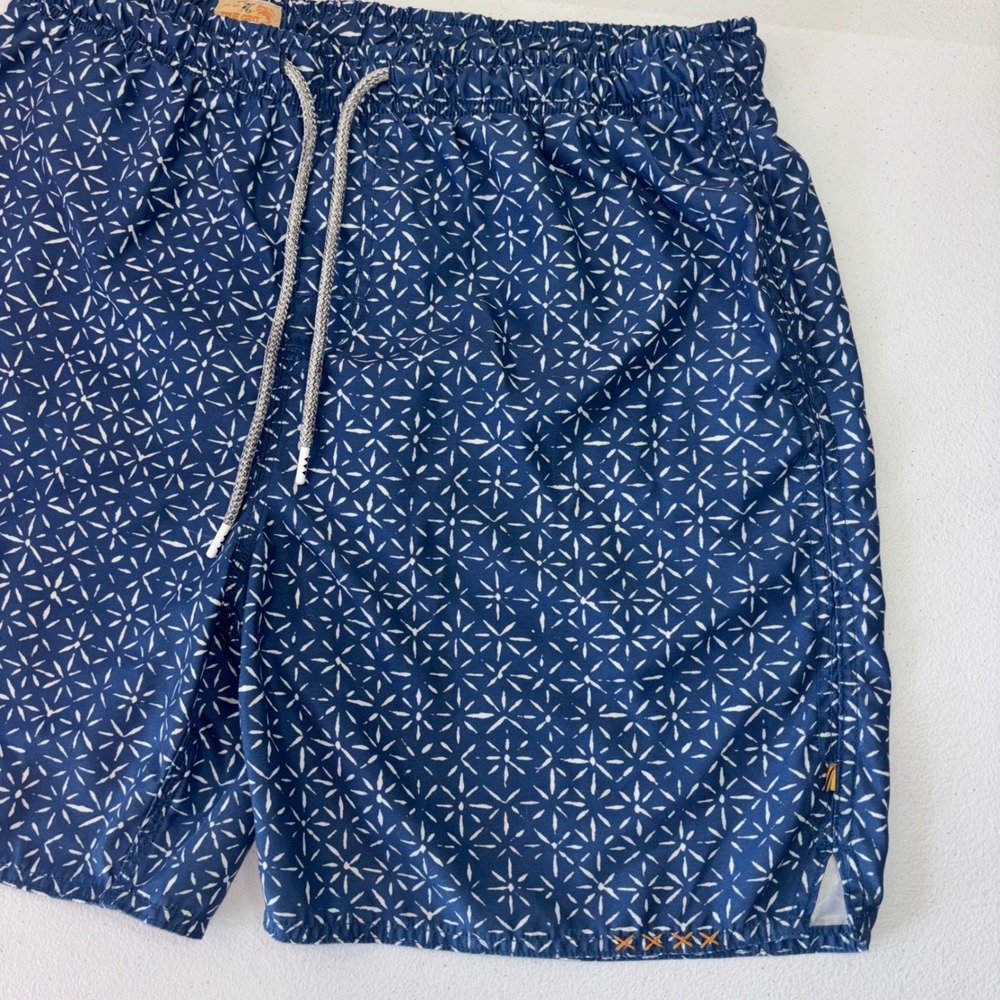 TRUE GRIT Mens Swim Trunks Board Shorts Bali Blue Print Drawstring Waterman XL - Picture 9 of 16